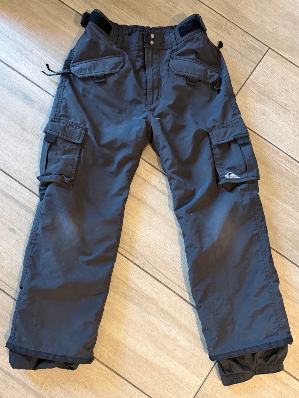 Quiksilver Black Cargo Pants with Side Pockets